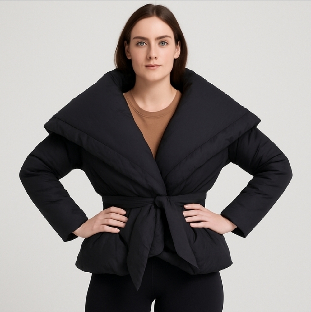 Lululemon Down To The Studio Jacket Black Puffer Wrap 6
